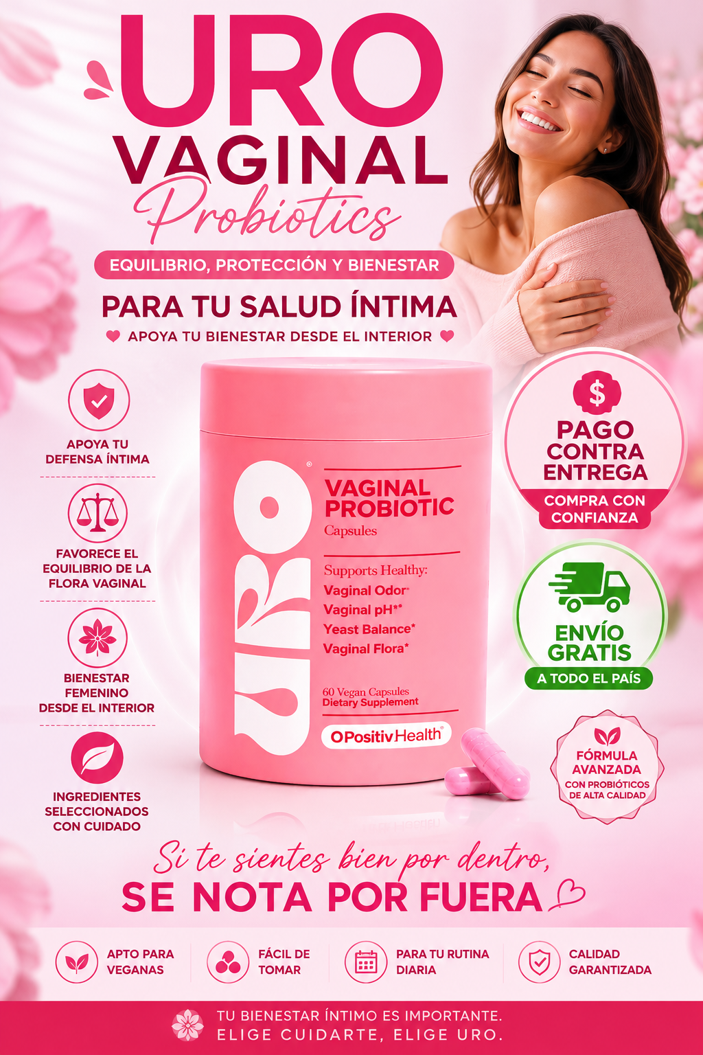 URO VAGINAL PROBIOTICS PARA LA SALUD VAGINAL DE LA MUJERES,